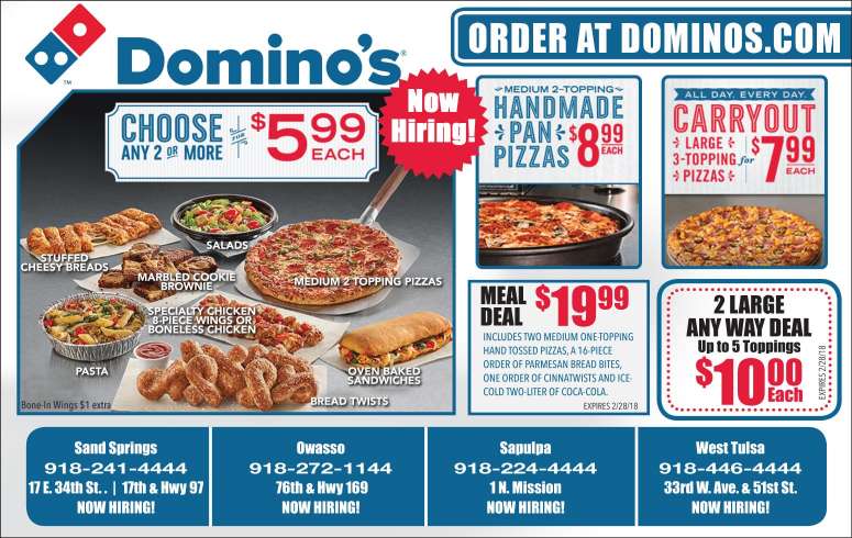 Dominos coupons uk feb 2018
