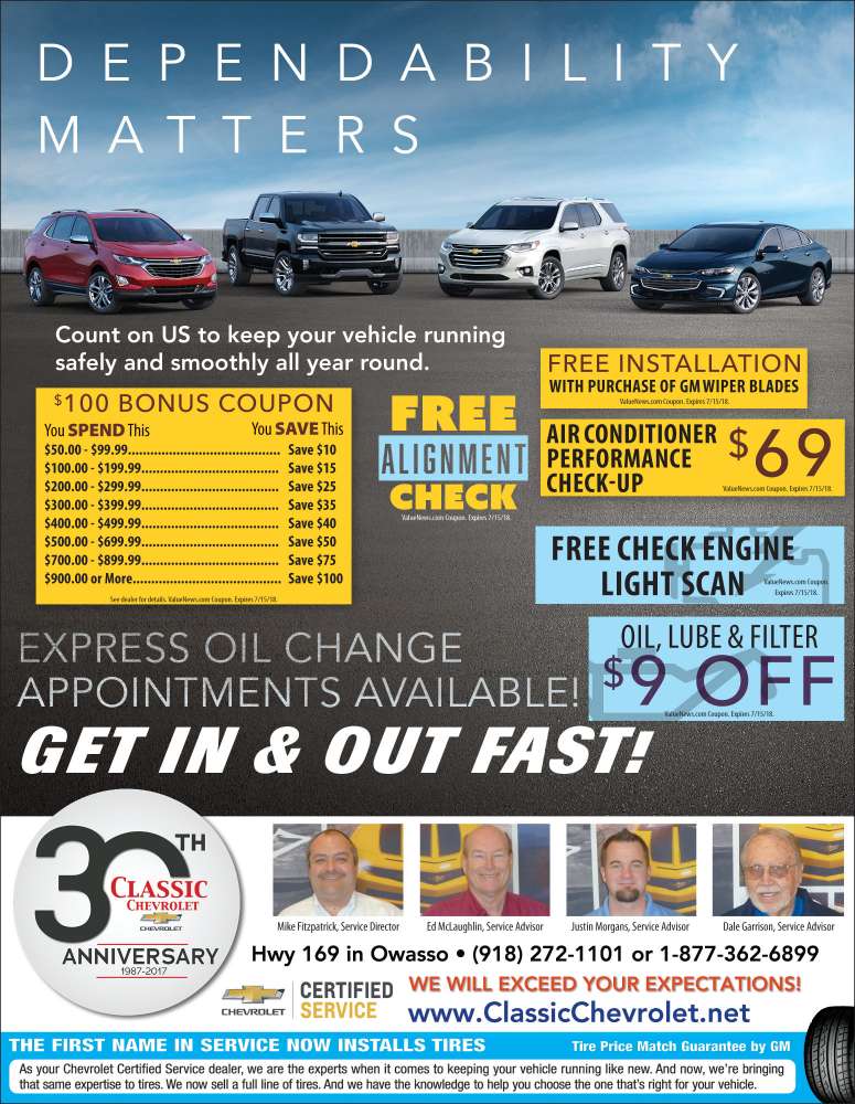 Classic Chevrolet Owasso Ok >> Classic Chevrolet Coupons & Deals | Save at ValueNews.com Classic Chevrolet Owasso Ok >> Classic Chevrolet Coupons & Deals | Save at ValueNews.com