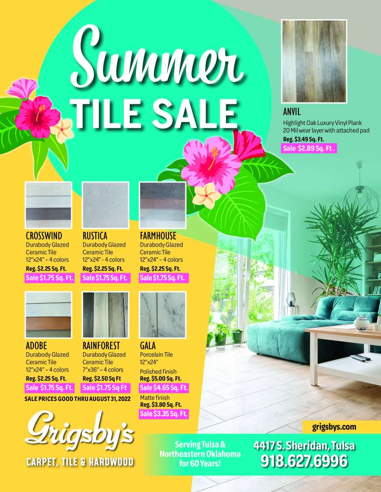 Grigsby's Carpet, Tile & Hardwood August 2022 Value News display ad image