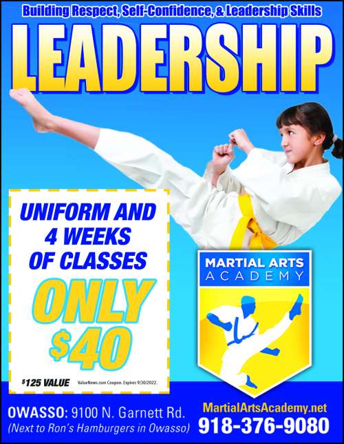Martial Arts Academy August 2022 Value News display ad image