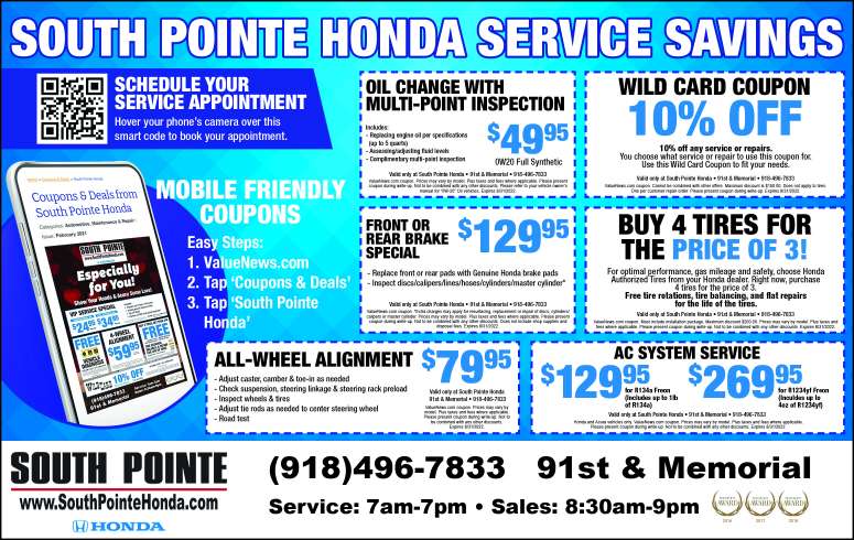 South Pointe Honda August 2022 Value News display ad image