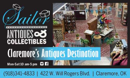 Sailor Antiques of NE Oklahoma, serving Claremore, Tulsa and surrounding areas; December 2022 verified savings, discounts, coupons and deals.