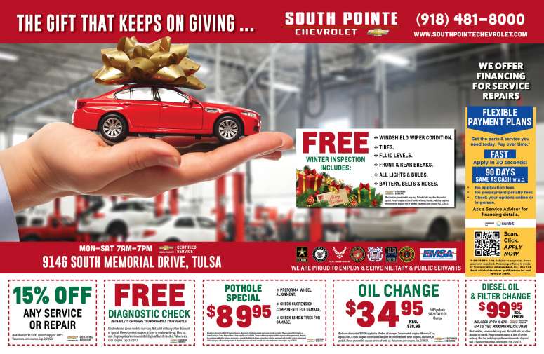 South Pointe Chevrolet of NE Oklahoma, serving Tulsa and surrounding areas; December 2022 verified savings, discounts, coupons and deals.