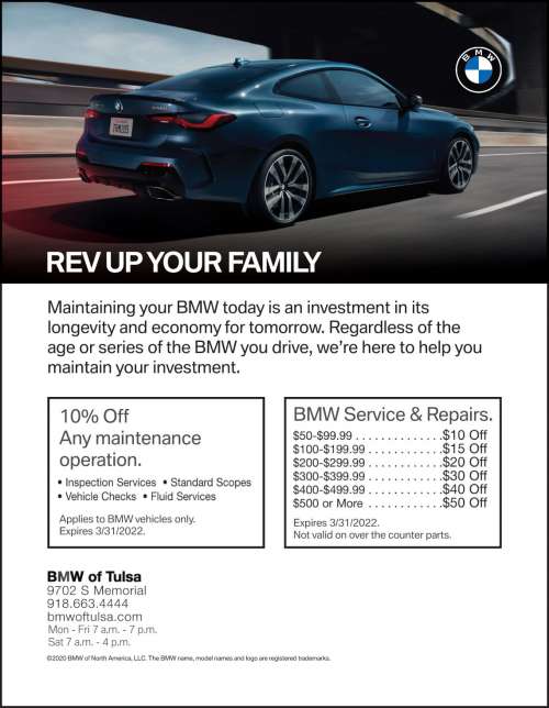 BMW of Tulsa January 2022 Value News display ad image