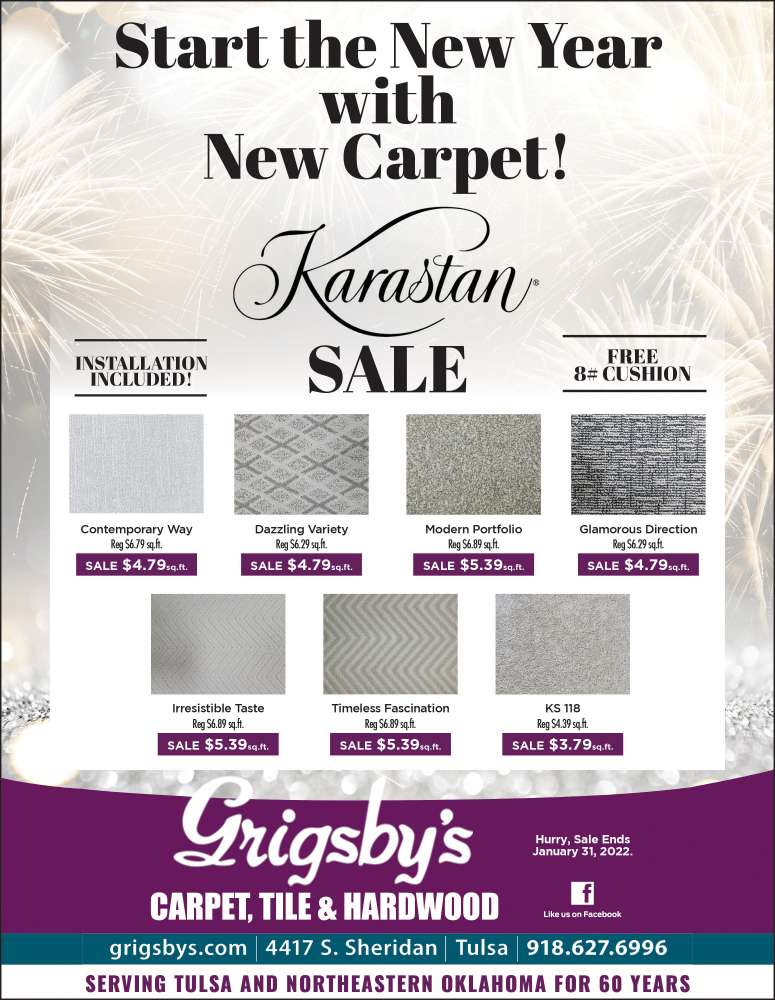 Grigsby's Carpet, Tile & Hardwood January 2022 Value News display ad image