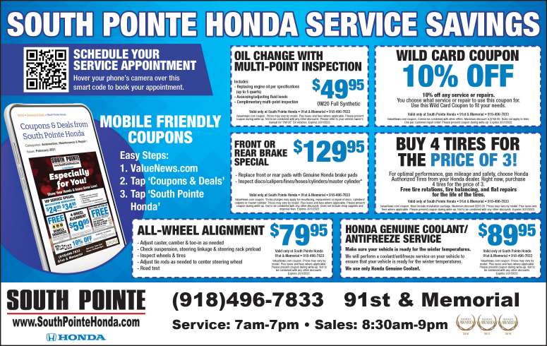 South Pointe Honda January 2022 Value News display ad image