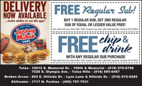 Image of Jersey Mike's Free Regular Sub Coupon, Free Chip & Drink coupon