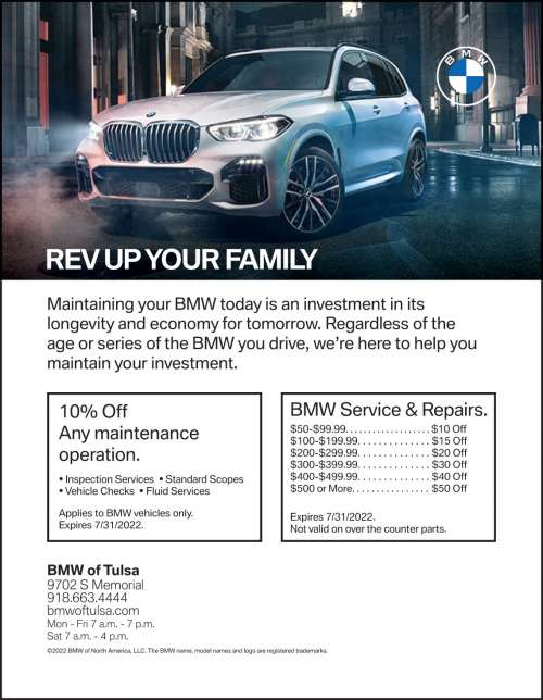 BMW of Tulsa May 2022 Value News display ad image