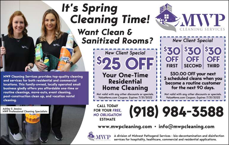 MWP Cleaning Services May 2022 Value News display ad image