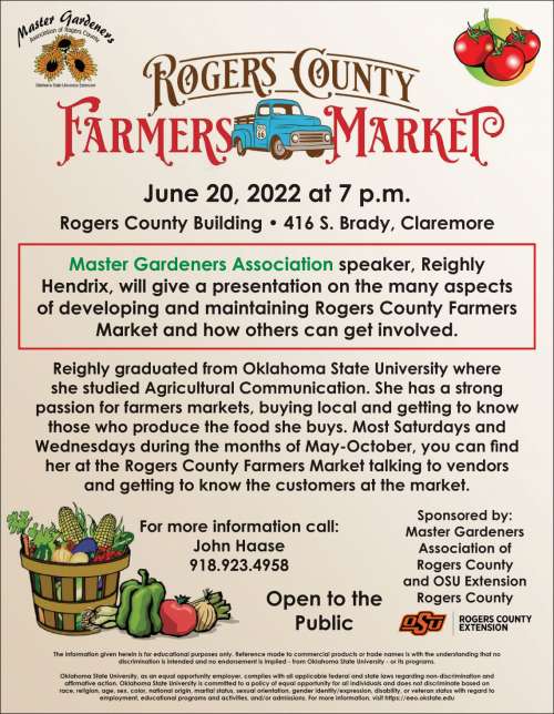 Rogers County Master Gardeners Association May 2022 Value News display ad image