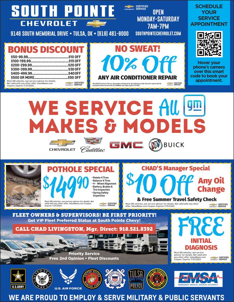 South Pointe Chevrolet May 2022 Value News display ad image