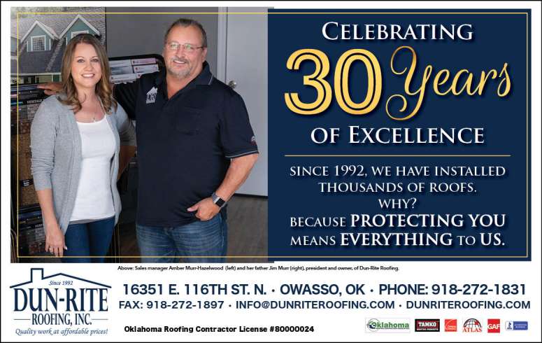Dun-Rite Roofing September 2022 Value News display ad image