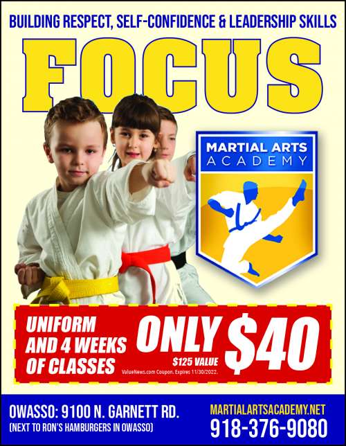 Martial Arts Academy September 2022 Value News display ad image