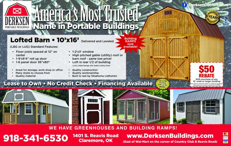 Derksen Portable Buildings January 2023 Value News display ad image