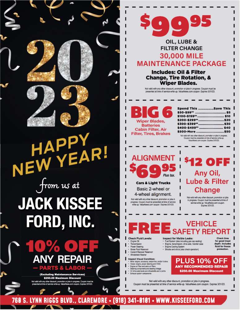 Jack Kissee Ford - Service January 2023 Value News display ad image