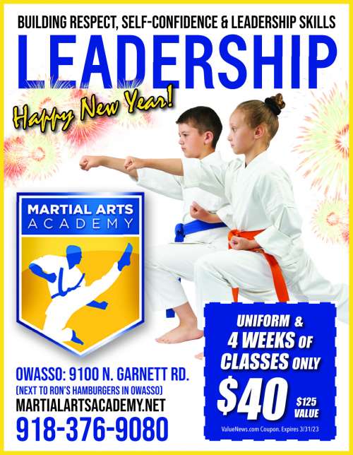 Martial Arts Academy January 2023 Value News display ad image