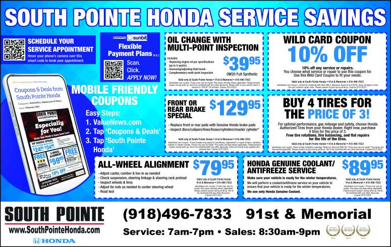 South Pointe Honda January 2023 Value News display ad image