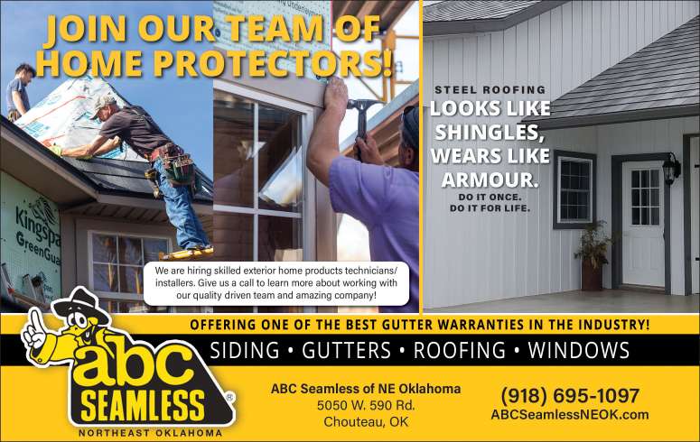 ABC Seamless of NE Oklahoma, Chouteau, OK June 2023 Value News display ad image
