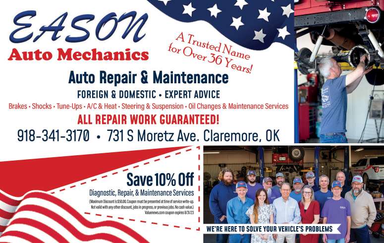 Eason Auto Mechanics June 2023 Value News display ad image