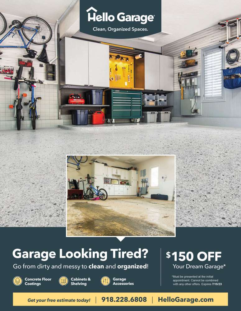 Hello Garage, Tulsa June 2023 Value News display ad image
