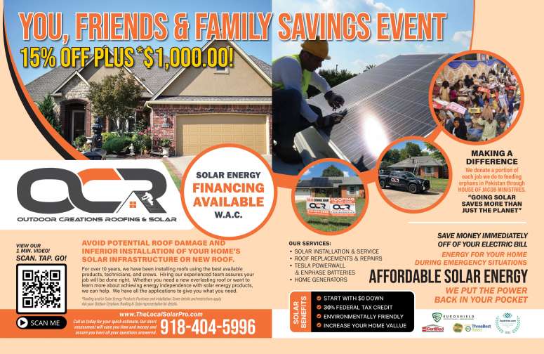Outdoor Creations Roofing and Solar June 2023 Value News display ad image