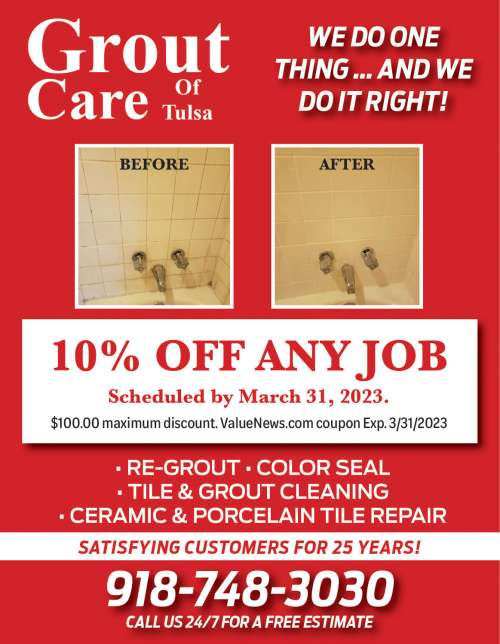 Grout Care of Tulsa March 2023 Value News display ad image