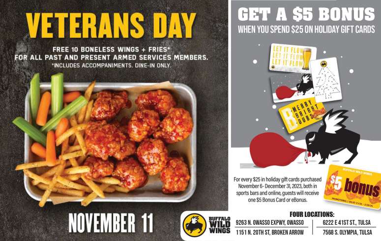 Buffalo Wild Wings November 2023 Value News display ad image
