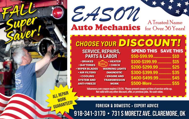 Eason Auto Mechanics November 2023 Value News display ad image