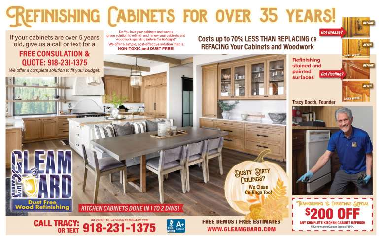 Gleam Guard Wood Refinishing November 2023 Value News display ad image