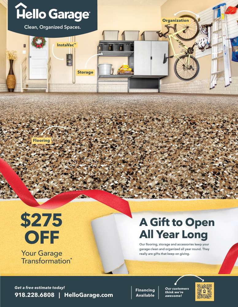 Hello Garage, Tulsa November 2023 Value News display ad image