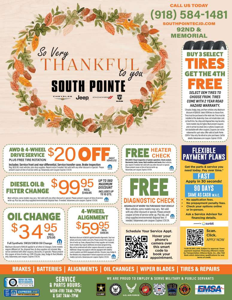 South Pointe Chrysler Jeep Dodge RAM November 2023 Value News display ad image