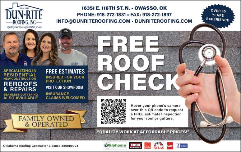 Dun-Rite Roofing September 2023 Value News display ad image