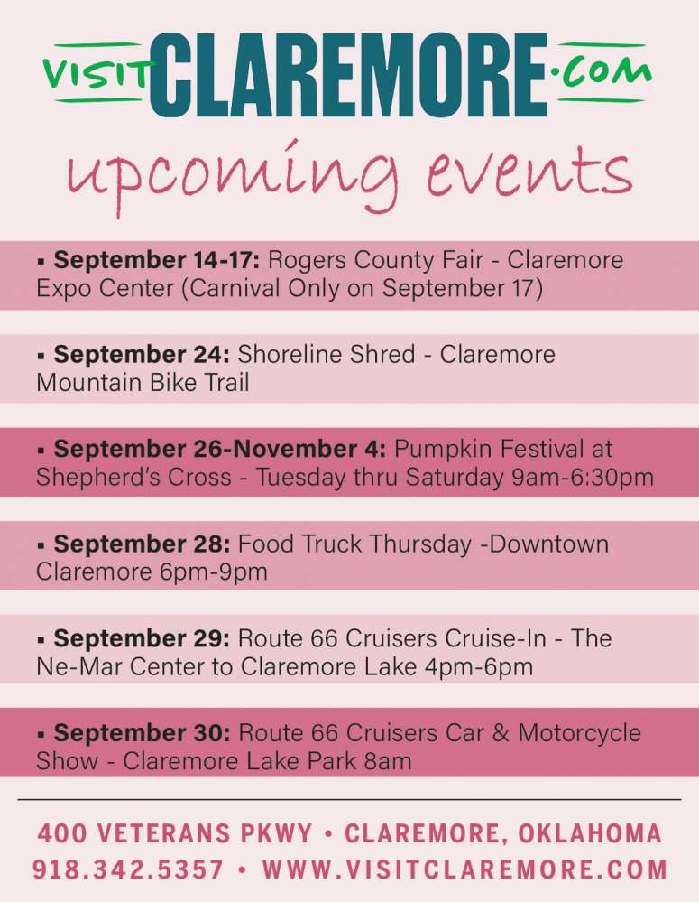 Visit Claremore September 2023 Value News display ad image
