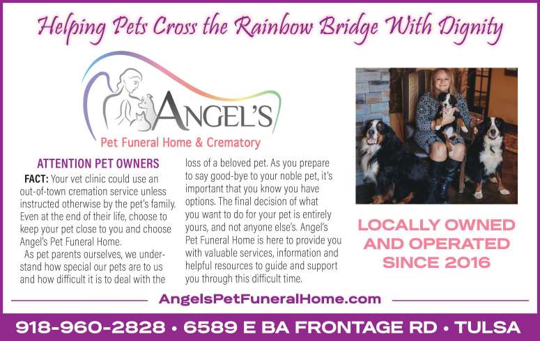 Angel's Pet Funeral Home & Crematory April 2024 Value News display ad image