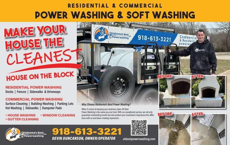 Oklahoma's Best Power Washing April 2024 Value News display ad image