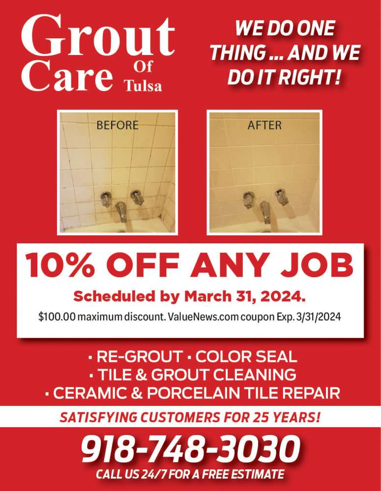 Grout Care of Tulsa February 2024 Value News display ad image