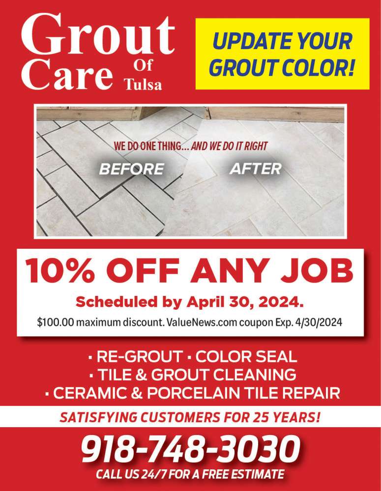 Grout Care of Tulsa March 2024 Value News display ad image