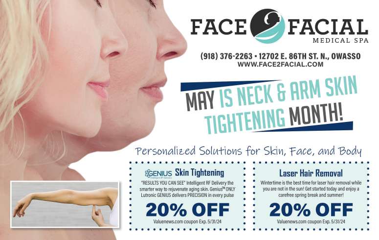 Face 2 Facial Medical Spa May 2024 Value News display ad image