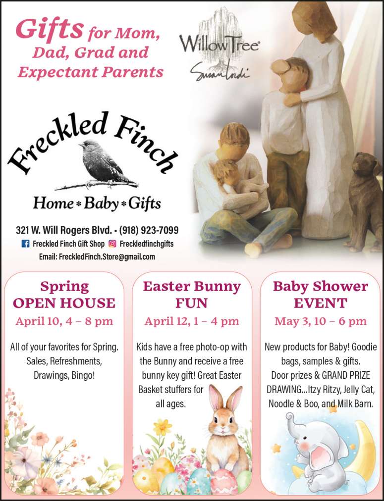 Freckled Finch Home, Baby, Garden & Gifts April 2025 Value News display ad image
