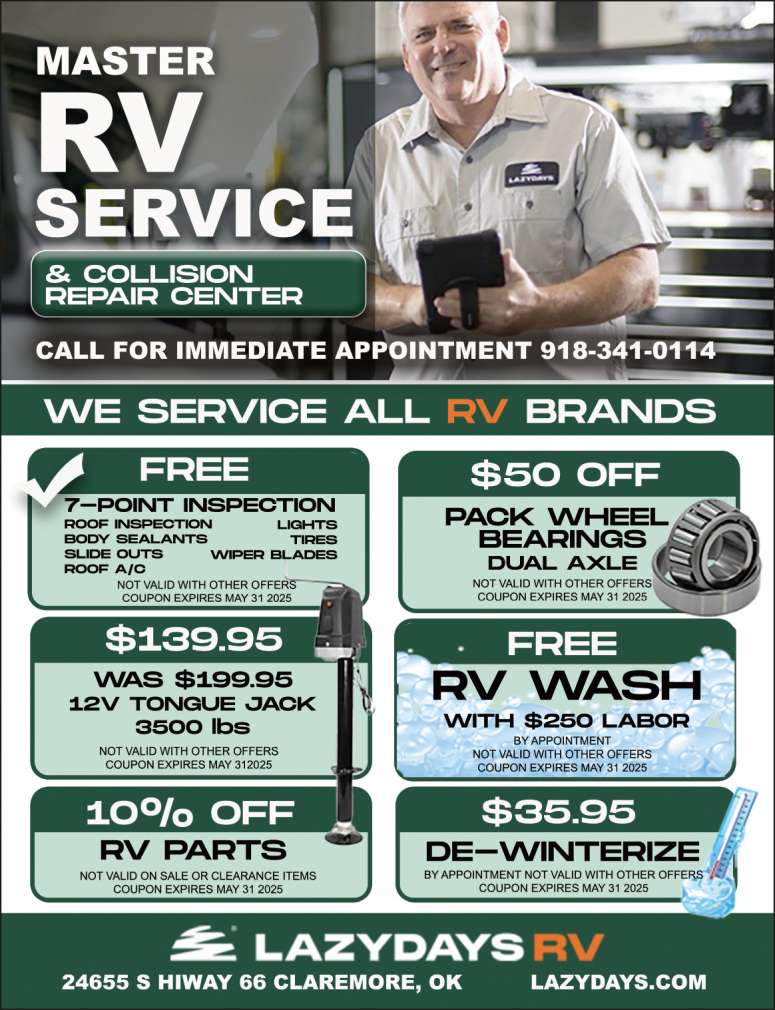 Lazydays RV April 2025 Value News display ad image