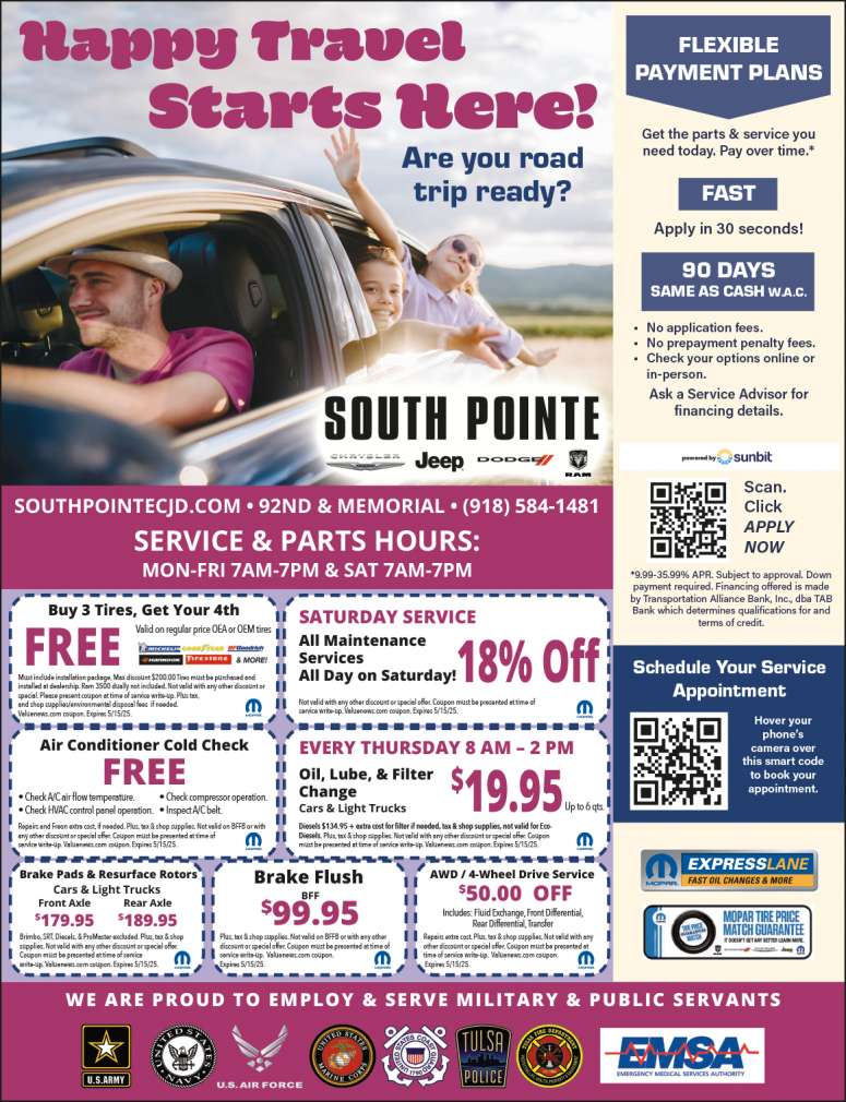 South Pointe Chrysler Jeep Dodge RAM April 2025 Value News display ad image