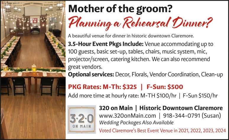 Three Twenty on Main Event Venue April 2025 Value News display ad image