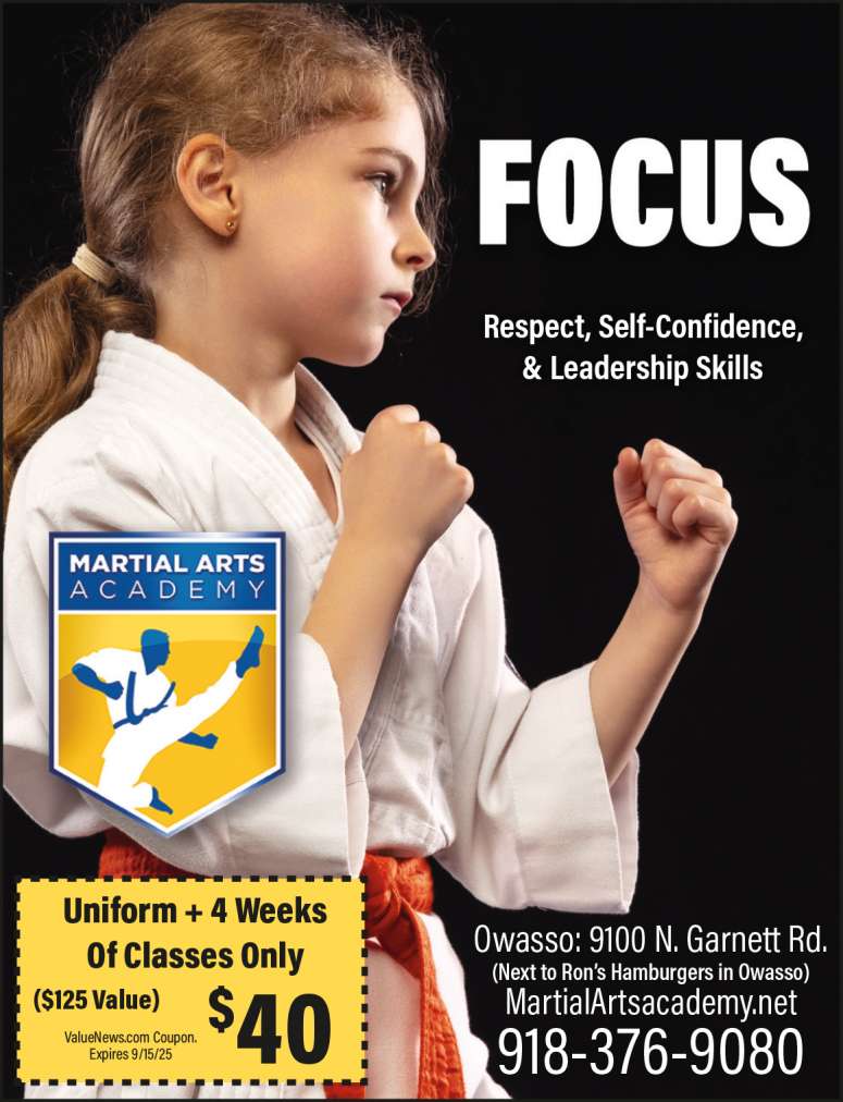 Martial Arts Academy August 2025 Value News display ad image
