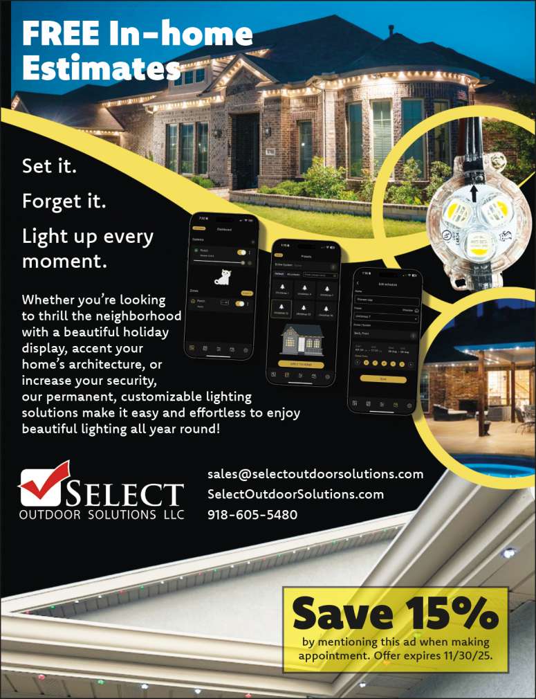 Select Outdoor Solutions, Permanent Outdoor Lights August 2025 Value News display ad image
