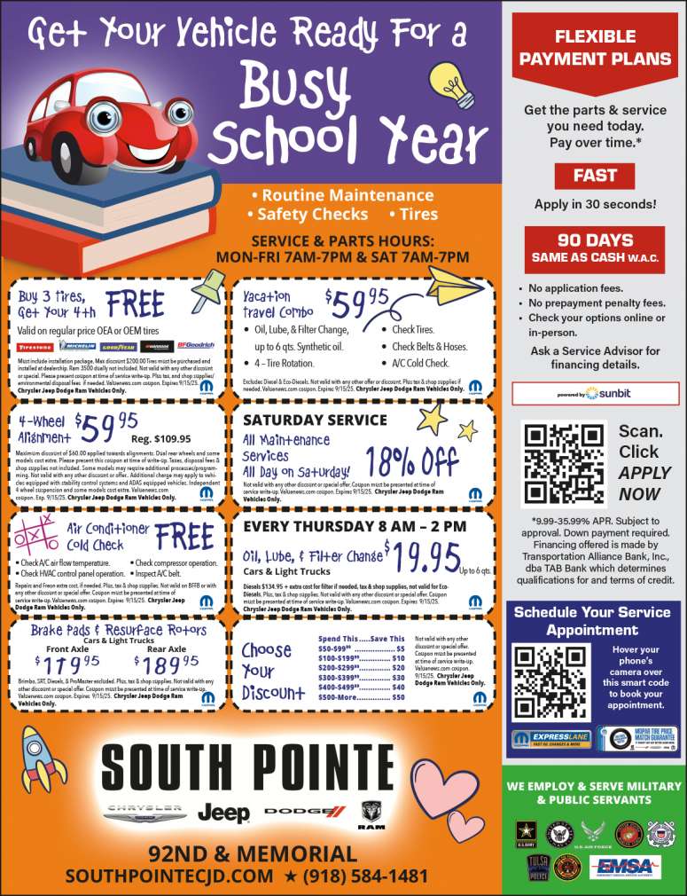 South Pointe Chrysler Jeep Dodge RAM August 2025 Value News display ad image