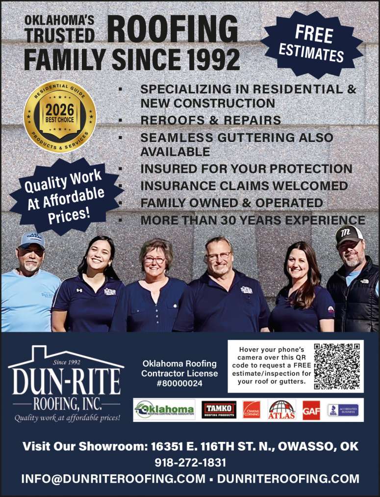 FREE roofing estimates Dun-Rite Roofing.