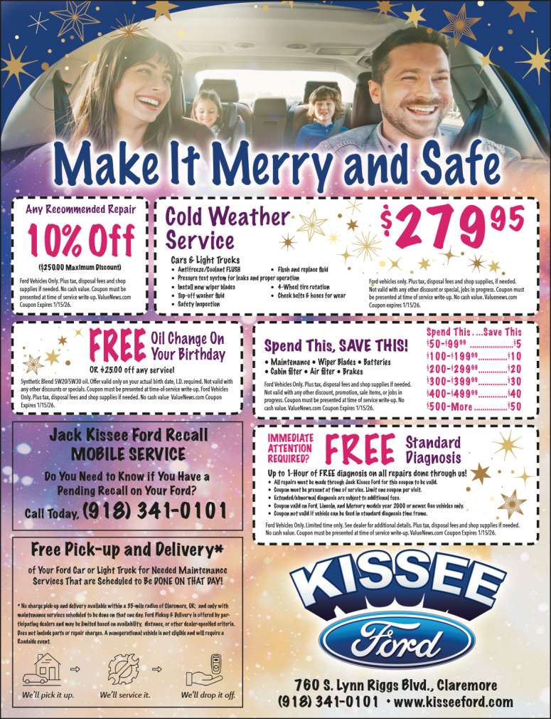 Jack Kissee Ford in Claremore has coupon savings.
