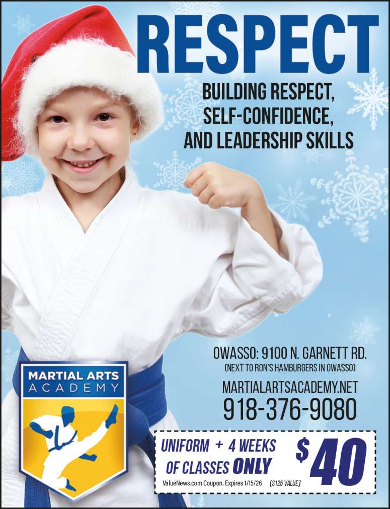 Individuals develop focus while practicing martial arts.