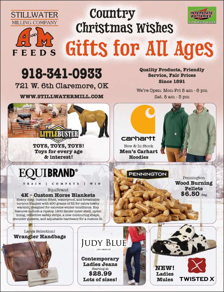 A selection of Christmas gifts available at Stillwater Milling Company.