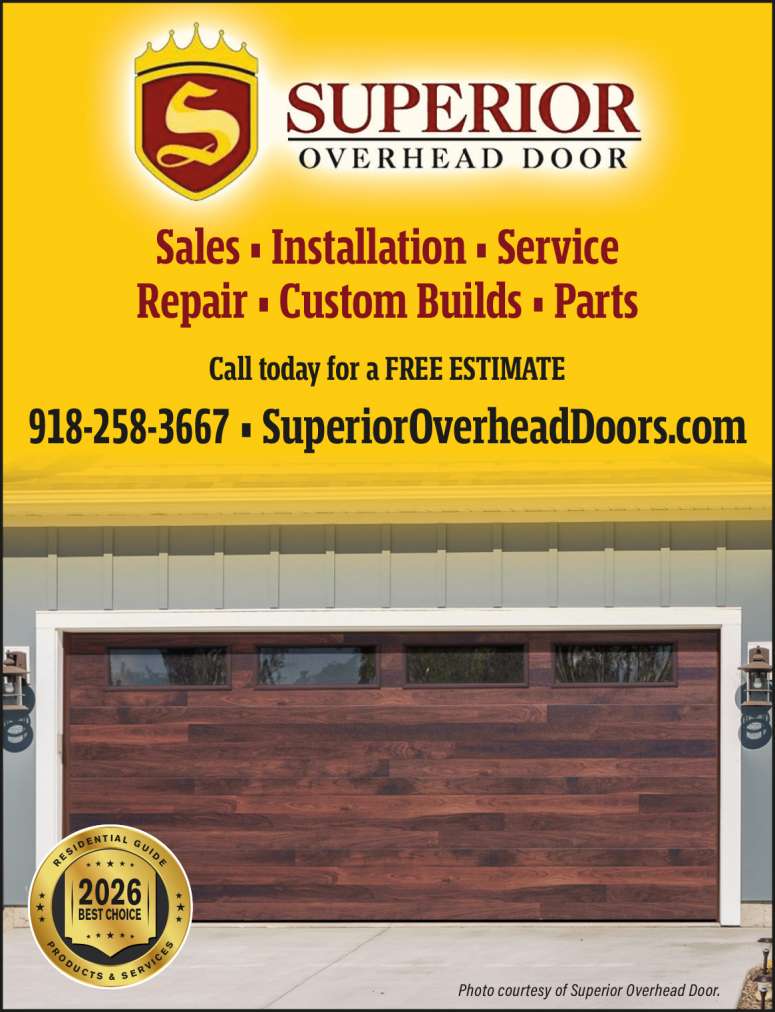 A stylish garage door from Superior Overhead Door.